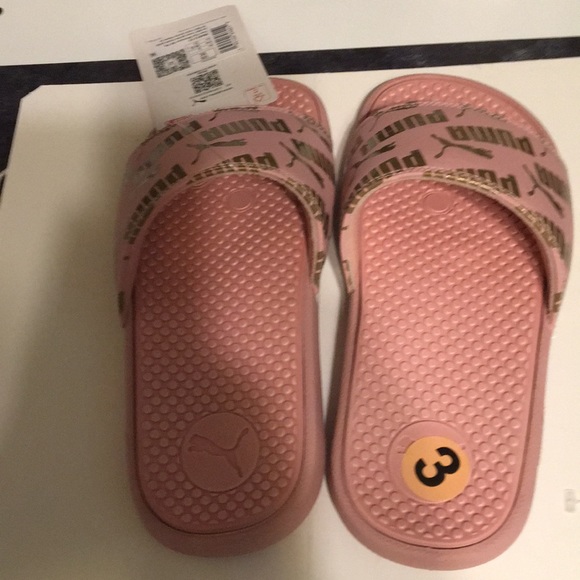 Puma Cool Cat Glimmer Slides Sandals Size 3C kids New - Picture 3 of 4